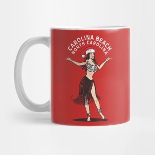 Carolina Beach, NC Christmas Vacationing Holiday Hula Girl Mug